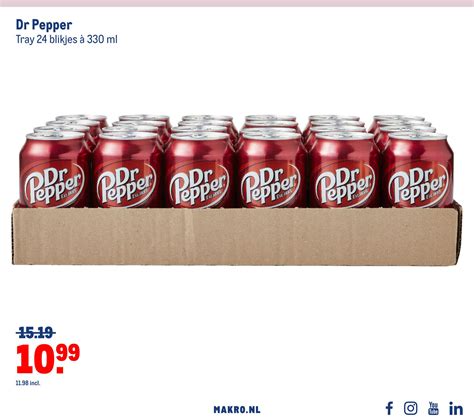 Dr Pepper Tray Blikjes A Ml Aanbieding Bij Makro