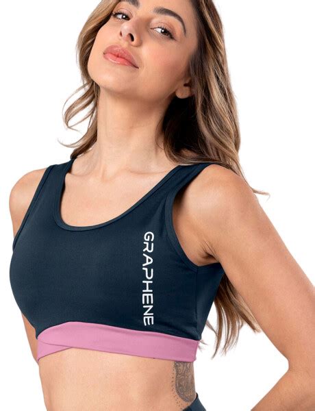 Top Deportivo Para Dama Graphene Negro Con Rosa Talle GG Electroventas