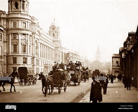 Whitehall London Victorian Period Stock Photo Alamy