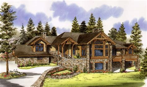 Mountain House Plans With Fantastic Front And Rear Views