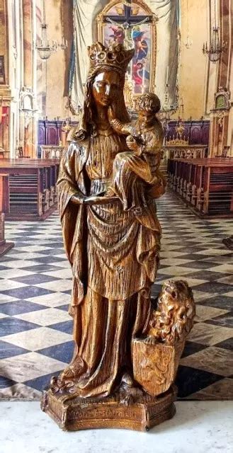 STATUE VIERGE MARIE Enfant Jesus Notre Dame Des Flandres En Platre