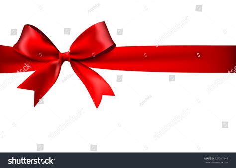 Shiny Red Satin Ribbon On White Background Stock Vector Illustration