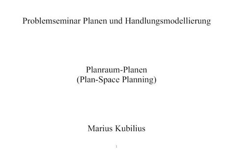 Pdf Problemseminar Planen Und Handlungsmodellierung Planraum