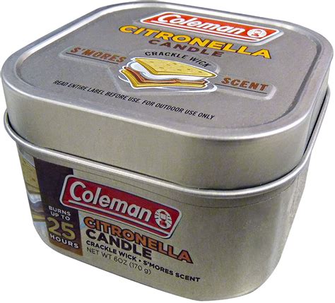 Coleman Scented Citronella Candle With Wooden Crackle Wick 6 Oz Tin