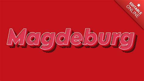 Magdeburg Pop Art Rojo 3d Efecto Generador De Efectos De Texto