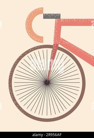 Road Bike Contemporary Abstract Style Cycling Vector Illustration Stock