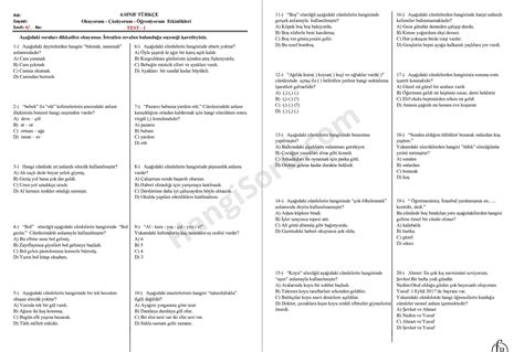 4 Sınıf Türkçe Soru Bankası PDF 235 Test HangiSoru