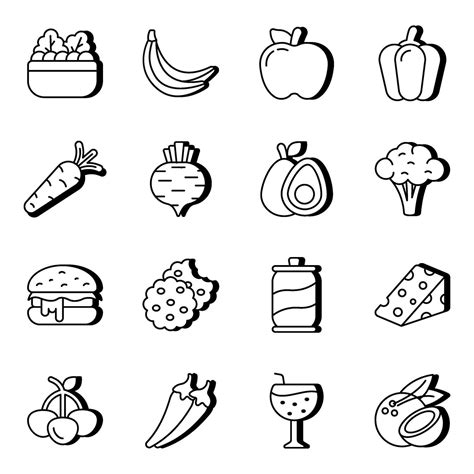 Pack Of Food Linear Icons 33234085 Vector Art At Vecteezy