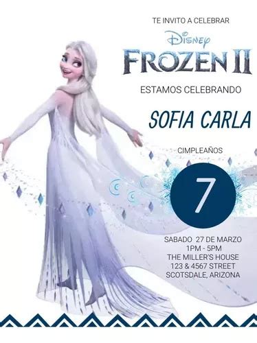 Invitaci N Frozen Elsa Personalizada Imprimible En Casa Meses Sin