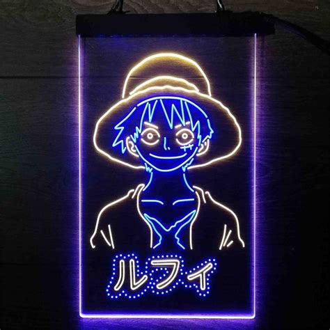 Monkey D Luffy One Piece Neon LED Sign White Red MEDIUM 12 X 16