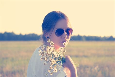 Free Images Girl Sunshine Woman Hair Field Sunlight Cute Daisy