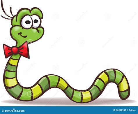 Funny Cartoon Worm Stock Vector Image 66942942