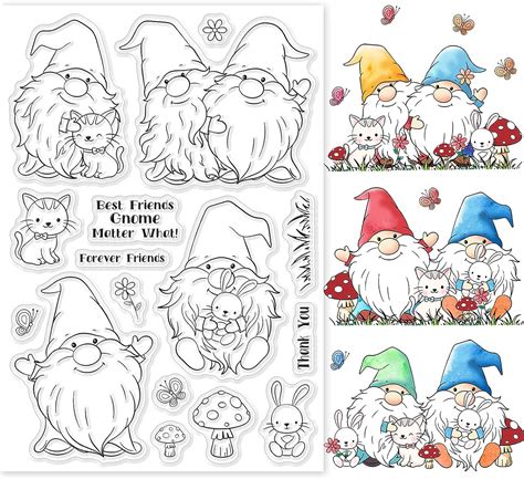 Globleland Gnome Friends Klare Stempel Zwerg Freundschaft Silikon Klare