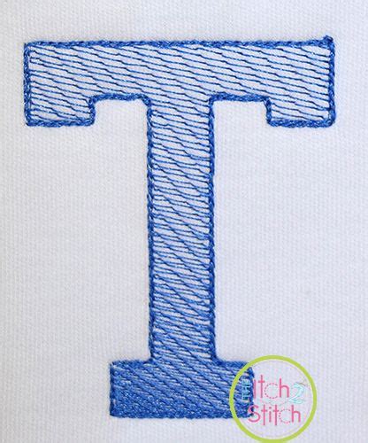 Stacked Serif Sketch Embroidery Monogram Font Machine Embroidery