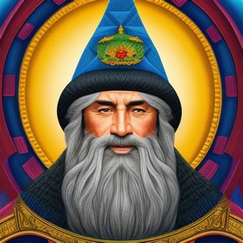 A Wizardwearing A Wizard Hat And Wizard Attire Intricately Detailed