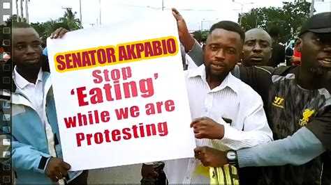 Akwa Ibom Protesters Are Not Sparing Senate President Godswill Akpabio