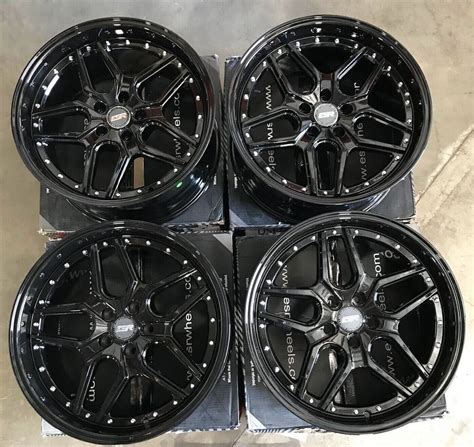 19 Esr Cs15 Gloss Black Wheels 19x95 22 5x120 Rims Set 4 Ebay