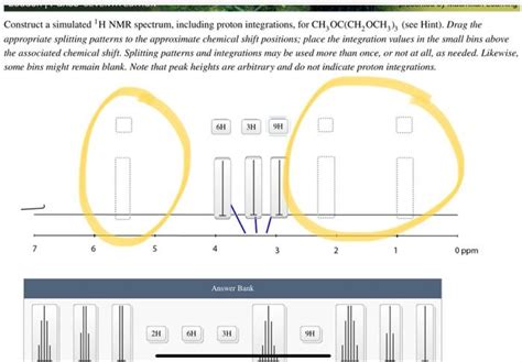 Solved Construct A Simulated Hnmr Spectrum Including