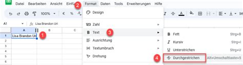 Zellen In Excel Und Google Sheets Durchstreichen Automate Excel