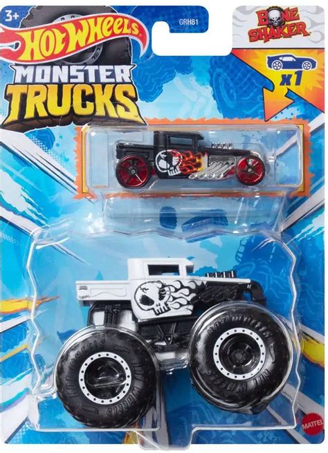 Hot Wheels Monster Trucks Bone Shaker 164 Diecast Car Includes Hot Wheels Car Mattel Toys Toywiz