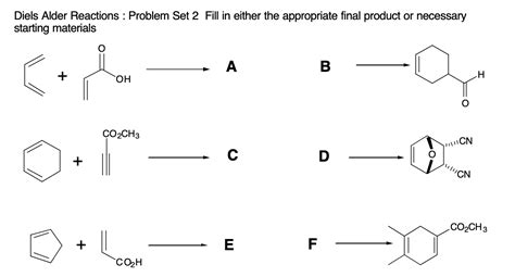 Solved Diels Alder Reactions Problem Set 2 Fill In Either