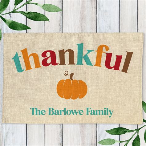 Custom Thanksgiving Placemats Personalized Cloth Placemat - Etsy