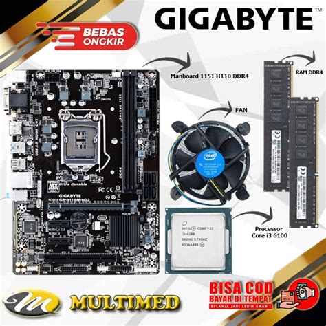 Jual Paket Motherboard H Lga Ddr Core I Fan Ram