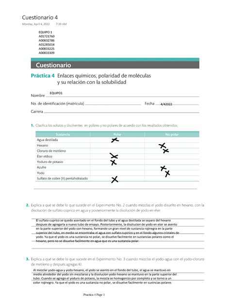 Cuestionario Practicas Y Ejercicios Clase Equipo A A A A A