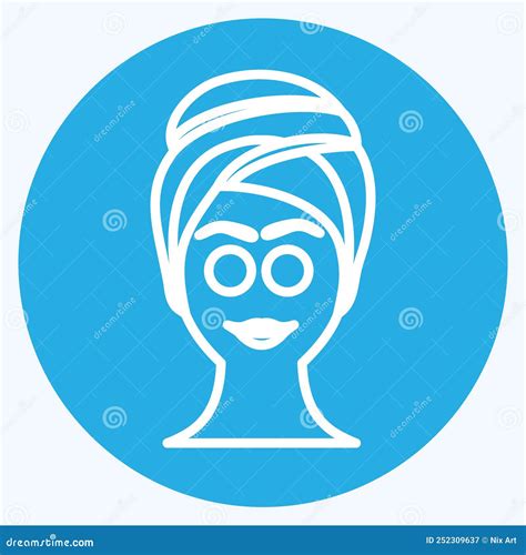 Mask On Face Icon In Trendy Blue Eyes Style Isolated On Soft Blue