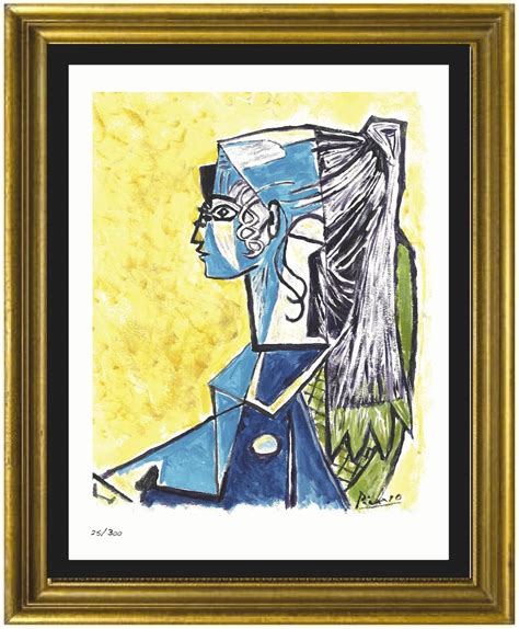 Pablo Picasso Signed And Hand Numbered Limited Edition Lithograph Print Portrait Of