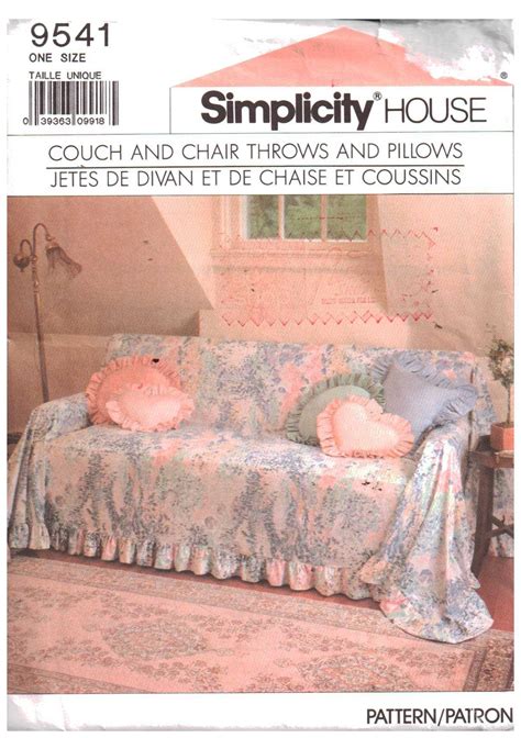 Simplicity 9541 Couch And Chair Throws Pillows Size One Uncut Sewing