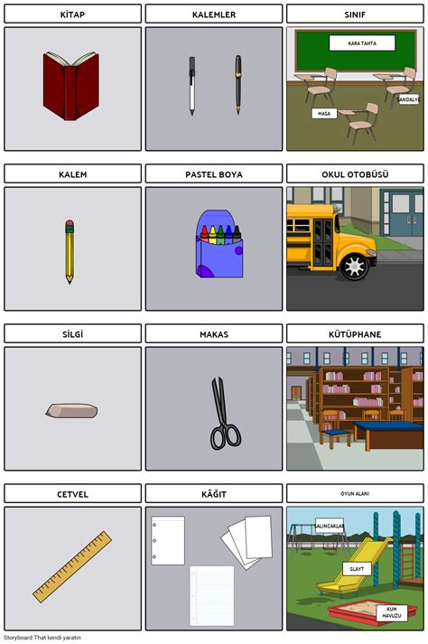 Kelime Bilgisi Okul Storyboard Por Tr Examples