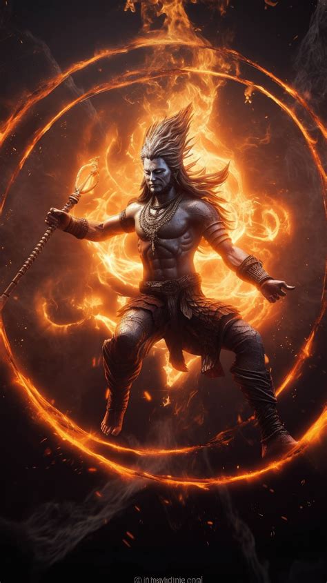 A Mystical Portrayal Of Shiva The Hindu God Of Destruction Performing