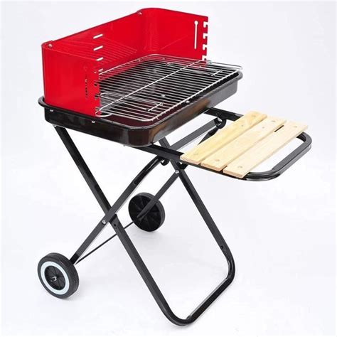 Barbecue Pliable Charbon De Bois Avec Roulettes Petit Grill Portable