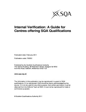 Fillable Online Sqa Org Internal Verification A Guide For Fax Email