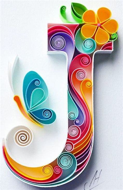 The Letter J Is Made Up Of Colorful Paper