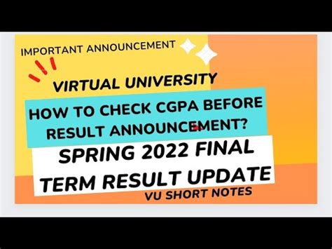 Final Term Result Important Update Virtual University Final Term