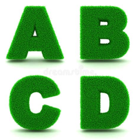 Letras A B C D D Da Grama Verde Grupo Ilustra O Stock