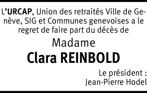 Clara Reinbold Hommages