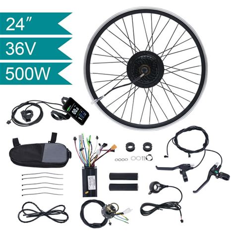 Denset Black E Bike Conversion Kit 24 Rear Wheel 36v 500w Hub Motor