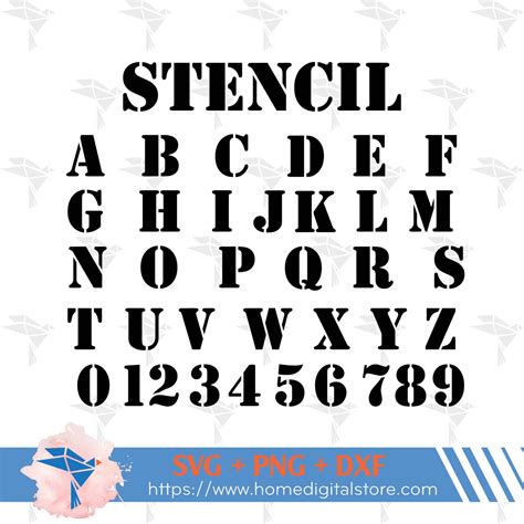 Stencil Font Svg Png Dxf