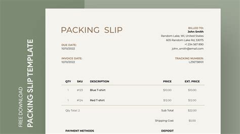 Custom Packing Slip Free Google Docs Template - gdoc.io