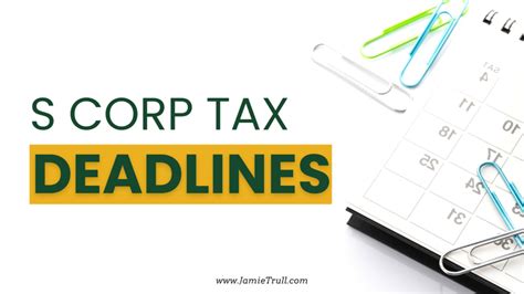 S Corp Tax Deadlines 2024 Approaching Fast Mark Your Calendar