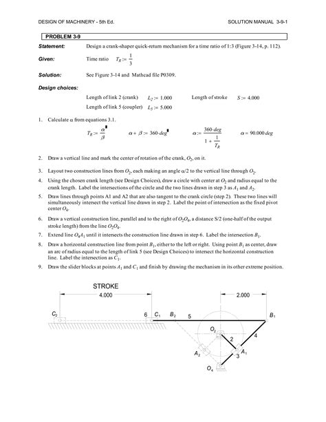 Solution Manual Design Of Machinery An Introduction To The Synthesis