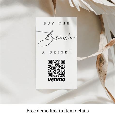 Buy The Bride A Drink Venmo Card Template Bachelorette Party Etsy