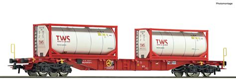 Roco 6600077 Container Tragwagen Tank Containern TWS Ep VI ÖBB 62 60