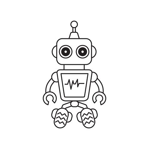 Robots Outline Vector Icon Thin Line Black Robots Icon Flat Vector