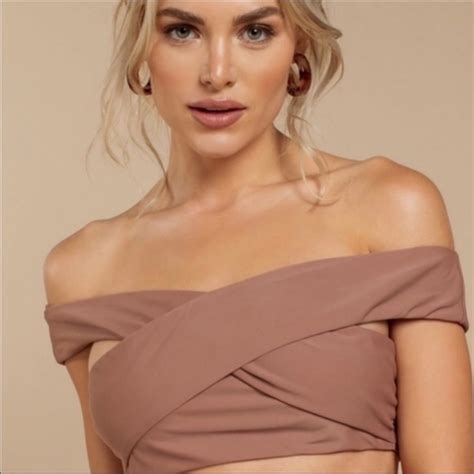 Tobi Swim Nwt Tobi Bikini Top Sincerely Yours Off Shoulder Dark Rose Small Poshmark