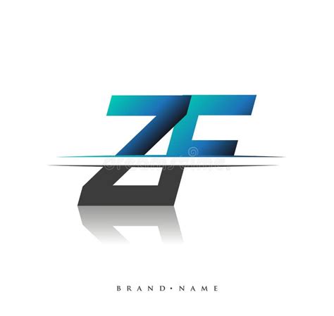 Zf Initial Logo Company Name Colored Black And Blue Simple And Modern