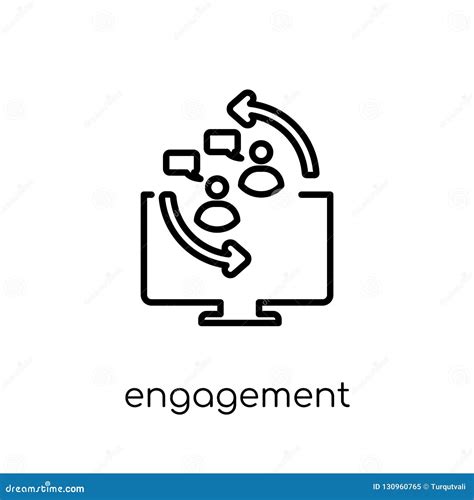 Engagement Icon Trendy Modern Flat Linear Vector Engagement Icon On